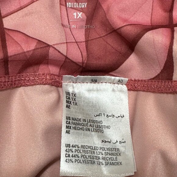 Ideology Womens Plus Size 1X Swirling Lip Gloss Pink 7/8 Length Leggings NWT - Picture 10 of 10